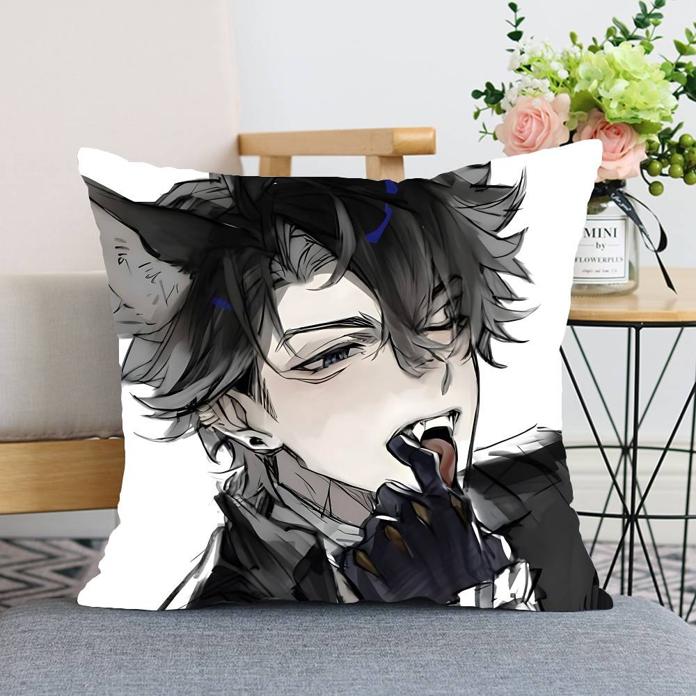Kawaii Wriothesley Throw Pillow Covers Pattern Cushion Cover Suitable For Sofa Bedroom Car Pillow Cover
