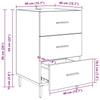 Nightstand with Drawers Reclaimed Wood Look 40 x 40 x 66 cm Particleboard