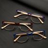 Fashion Semi Rimless Reading Glasses Unisex Metal Cat Eye Presbyopic Eyeglasses Frames Women Optical Eyewear Diopter +1.0 +3.5