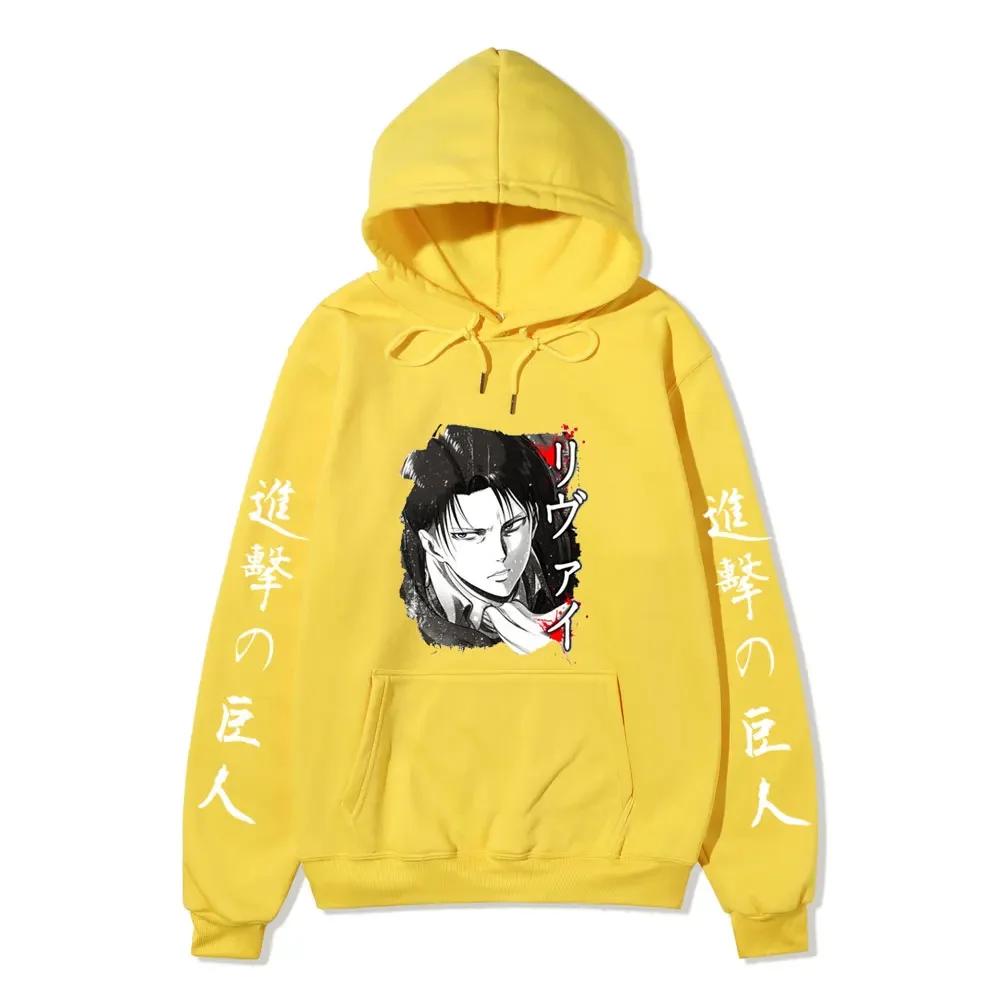 Anime Attack on Titan AOT Merch Ackerman Levi Scout Regiment Printed Hoodies Autumn Winter Sweatshirts Pullovers