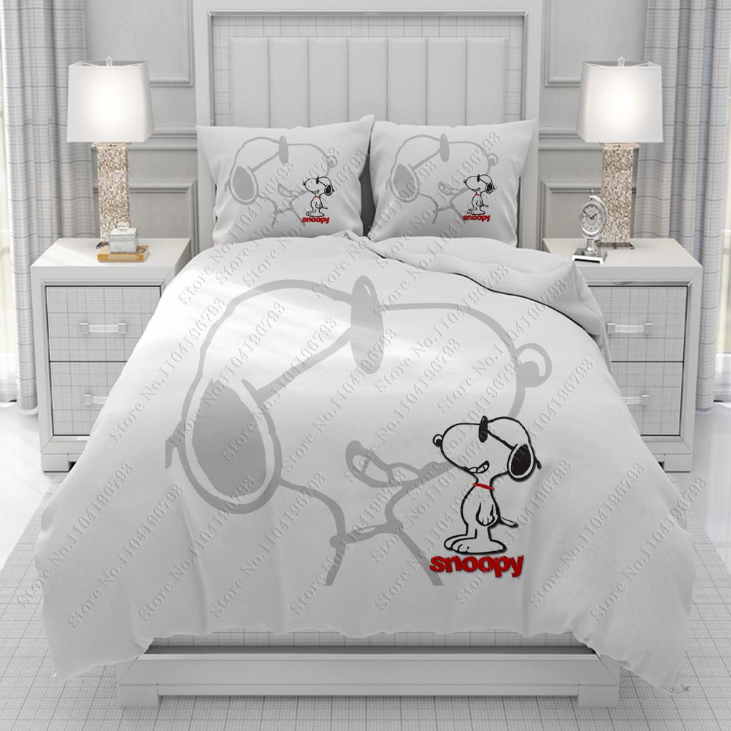 Snoopy 3D Duvet Cover Men women/Children KID Printing Disney Cartoon Bedding Set  Comforter Bed Soft