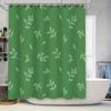 Green Floral Shower Curtain Rustic Bath Decor Leaf Pattern for Bathroom Window Covering Polyester Fabric with Metal Eyelets Size