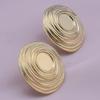 6pcs Real Gold Plated Geometric Round Oval Heart Blank Settings DIY Stone Enamel Crystal Stainless Steel Ear Studs For Women Men