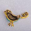 Blucome Fashion Cute Little Bird Shape Colorful Enamel Brooches Antique Silver Pins For Women Kids Scarf Suit Corsages Jewelry