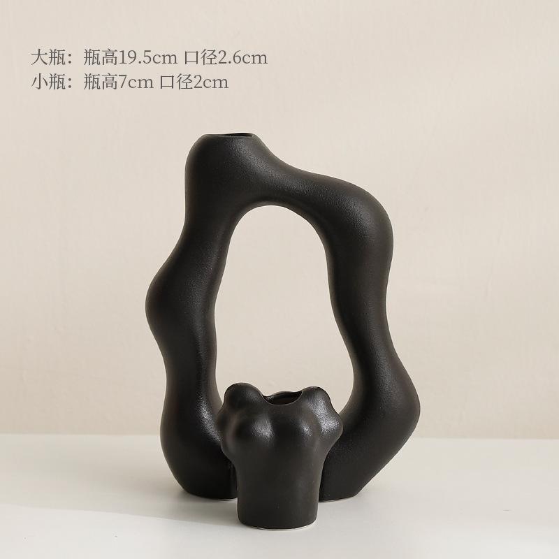 2 Buc/set Vaze Ceramice Artizanale Decorative Creative Vază pentru Flori Uscate Foyer Artă Decorativă Aranjament Floral Accesorii Decor Acasă