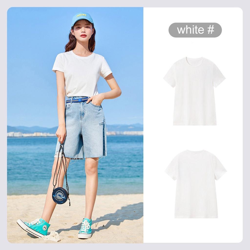 

Women Solid Tshirt Shortsleeved Crew neck Tshirt FeUnisex Summer Slim modal tshirt Wild Bottoming Shirt S