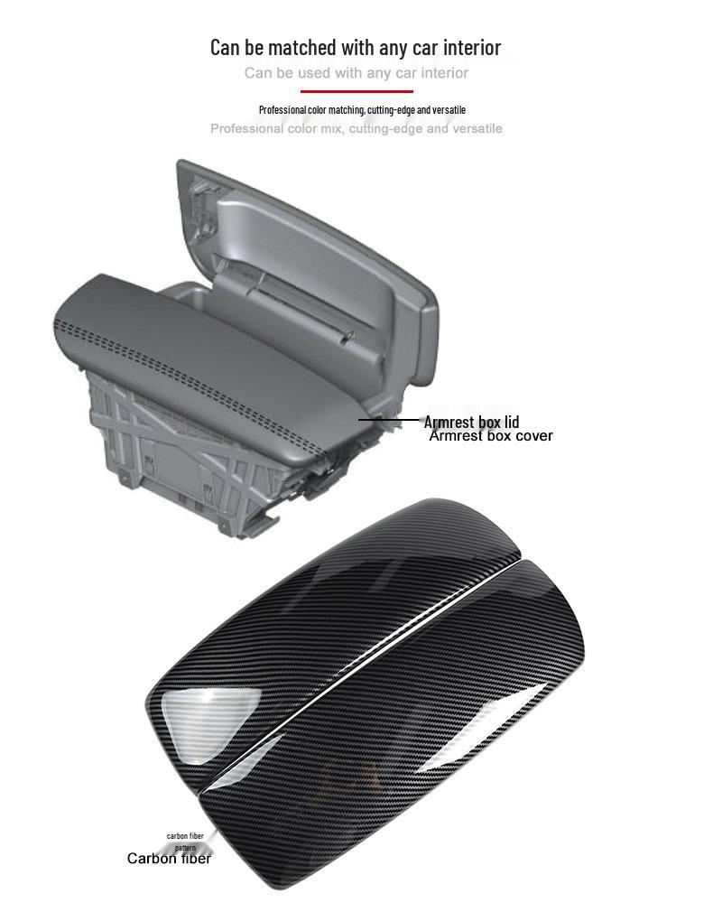 Carbon Fiber Interior Armrest Cover for BMW X5 X6 E70 E71