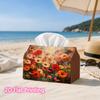 1pc, 2D Flat Printing, Tissue Box Colorful Flower Field Patterns Printed Tissue Box, Suitable for Vacation Home Decoration, Kitchen, Living Room, Car 