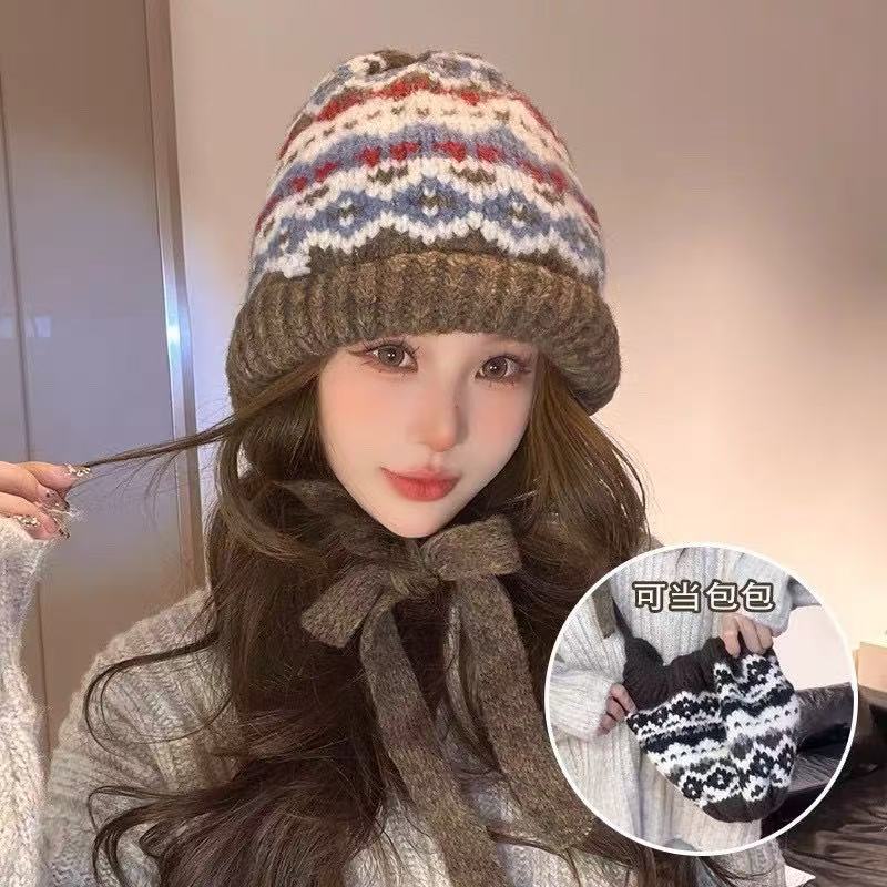 

Winter cold hat Rafa hat Warm hat Knitted wool hat Bag hat Stacking hat