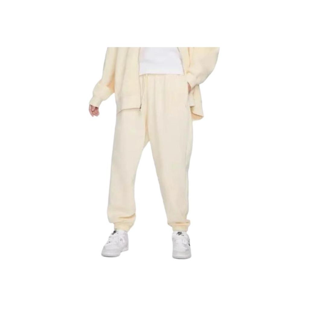 Nike Solid Color Drawstring Knit Joggers Women bottoms Beige HF0423-113