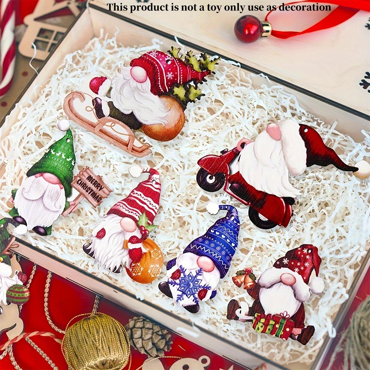12 шт. 24 шт. Рождественский гном Деревянные подвесные украшения Украшение — фото 5