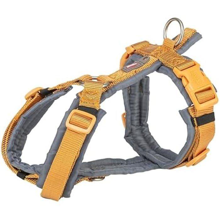 Harnais Pour Chien - TRIXIE - Premium Trekking - Curry Jaune/gris Graphite - 36-44 Cm - Confortable
