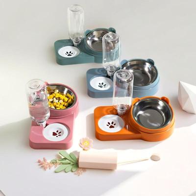 Pet Water & Food Bowl Set - Double Bowl Dog/Cat Feeder, Anti-Spill Pet Dish, Essential Pet Supplies Pet Feeder