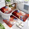 Monaco FC Custom Name 3Pcs Flannel Bathroom Mat Set Toilet Rug Personalized Bath Decor