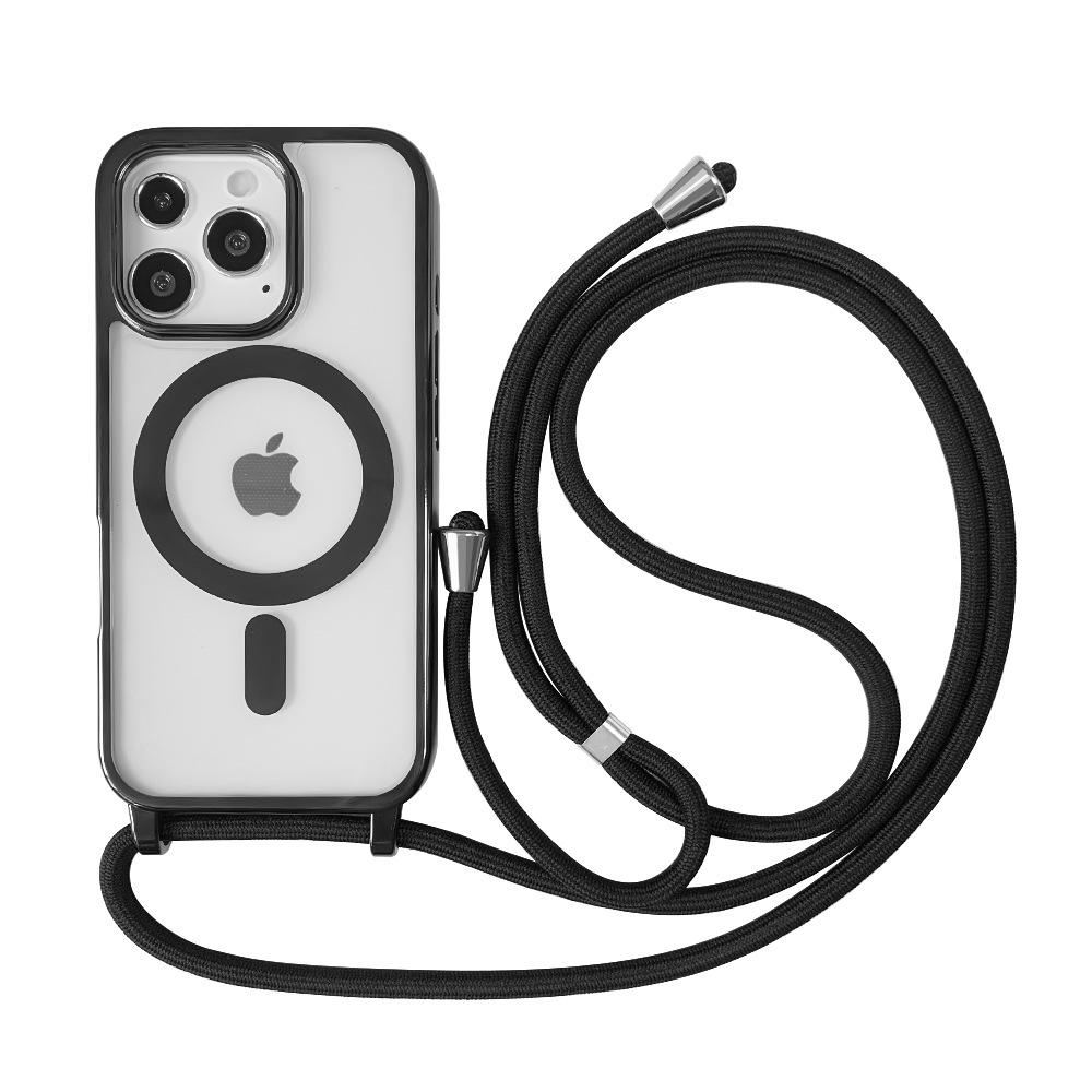 Magnetyczne i galwanizowane etui na iPhone 15 Pro Max ze smyczą