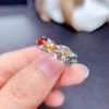 Verstellbarer offener Ring Imitation Natur-Turmal Stapelring für Damen Mädchen Modeschmuck Geschenk