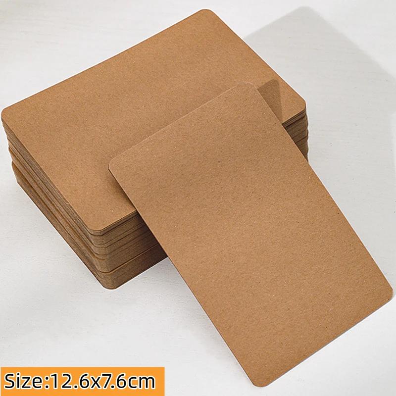 102550pcs 12.6x7.6cm Retro Kraft Paper Blank Hand Drawn Cards Double Sided Word Card DIY Greeting Invitation Card Message Card