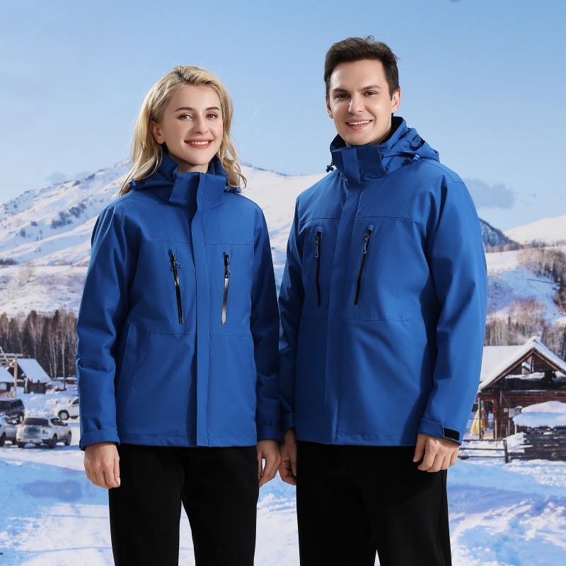 Men Women Winter 3-in-1 Waterproof Hiking Jacket With Removable Down Liner Outdoor Camping Shell