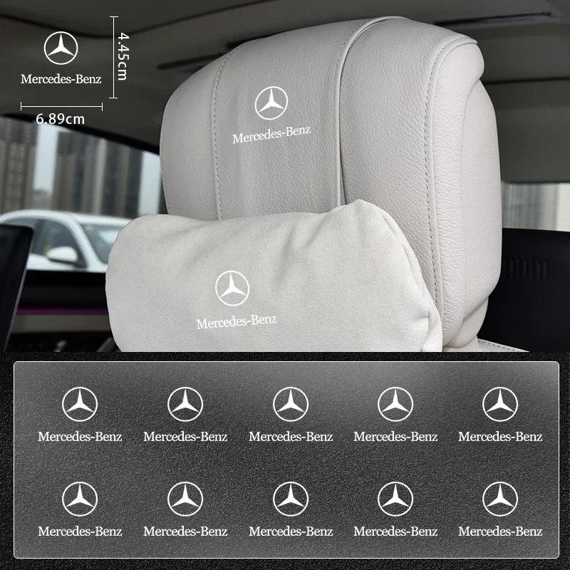 FBK3 Car For Mercedes Benz AMG Car Front Seat Headrests Badge Decal Car Side Window Stickers for Mercedes Benz AMG W204 W205 W212 W21