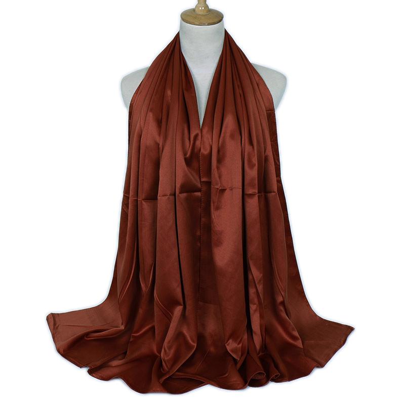 Premium Schimmer Seidensatin Hijab Schal Damen Luxus Medine Seide Schleier Muslimische Frauen Hijab Glänzender Seidenschal Damen Schals Stola