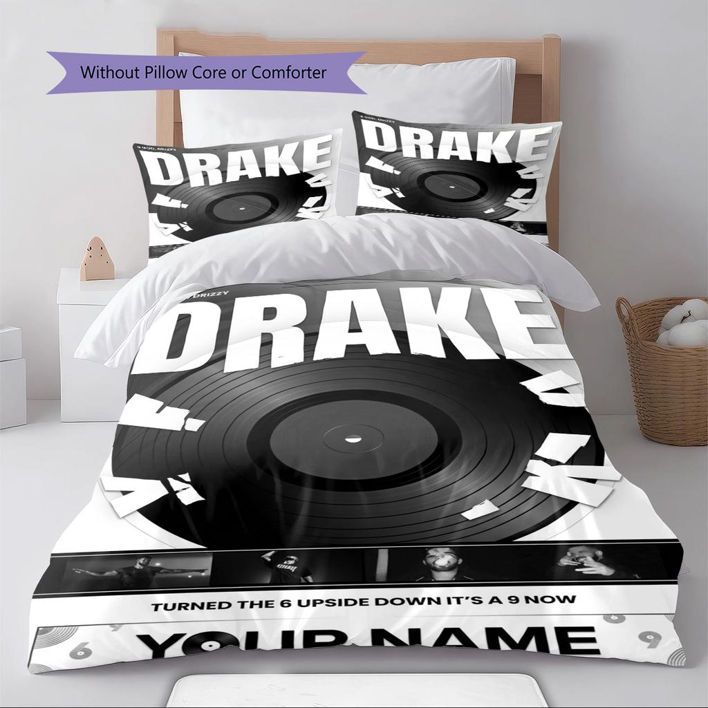 Name Custom Drake Pattern Bedding Set Quilt Cover Pillowcase Home Decor Gift (1 * duvet cover + 2 * pillowcase, without core)
