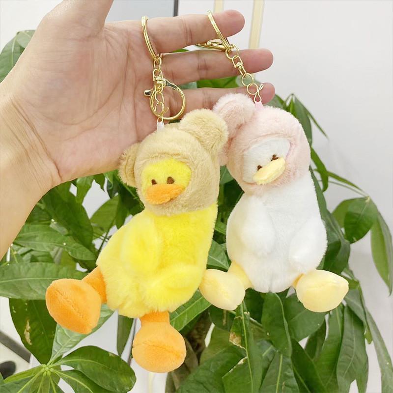 Plush Short Unique Duck Toy Keychain Adorable Cartoon Animal Doll Gift For All Ages