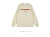 Trendy Retro Hong Kong Style Letter Print Unisex Loose Cuffed Sleeve Cotton Long Sleeve Tee