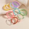 Koreanisches buntes transparentes Harz Acryl Ring Set für Damen Trendiger geometrischer dünner runder Ring Hochzeits Schmuck