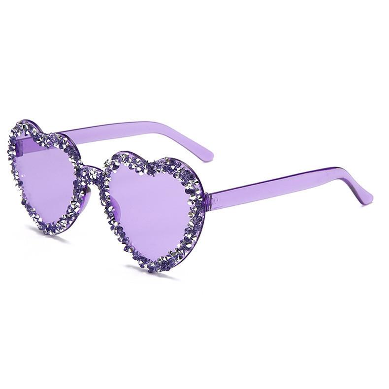 New Unisex Heartshaped Clear Jelly Sunglasses With Handmade Rhinestones For Summer Parties