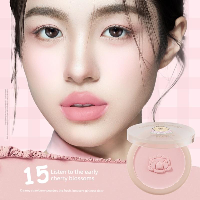 Luo Xiaoman Single-Color Blush Contouring Capybara Expansion Color Shrinking Natural Matte Fine Shimmer Blush Blue Blush Purple Highlighter