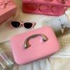 Pink Bow PU Leather Makeup Bag Portable Handheld Makeup Case Skincare Product Storage Box  Trips