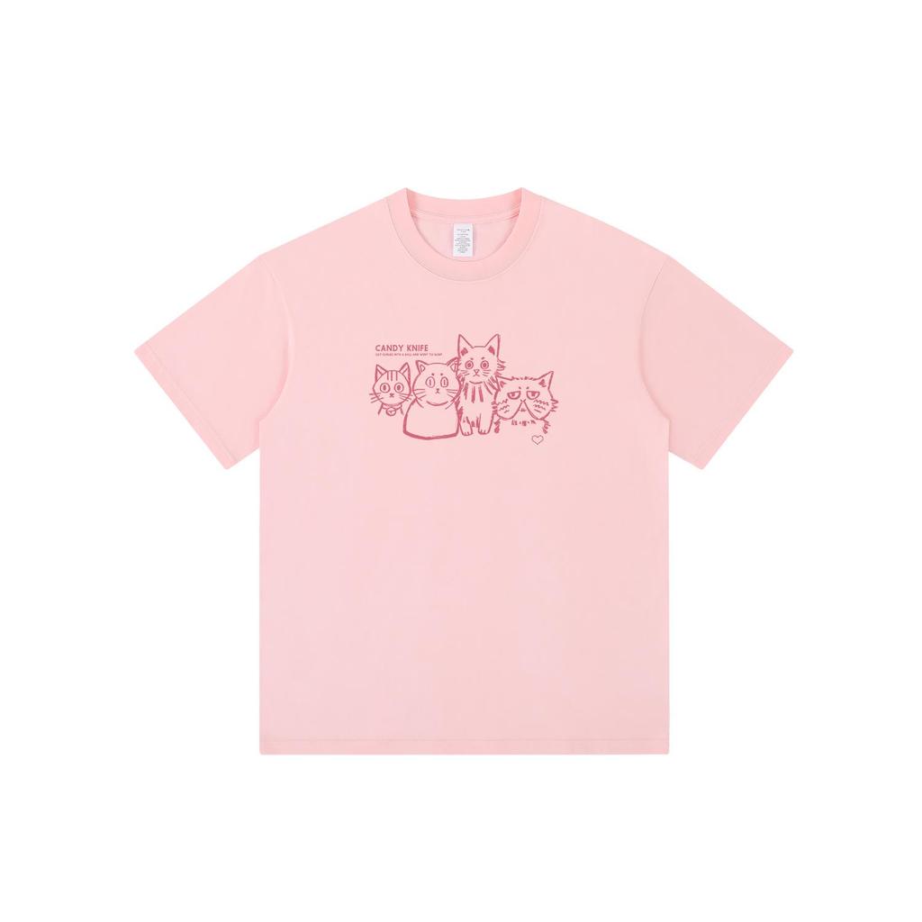 230g Pure Cotton Graffiti Puppy T-Shirt, Short Sleeve, Summer Student/Couple Outfit