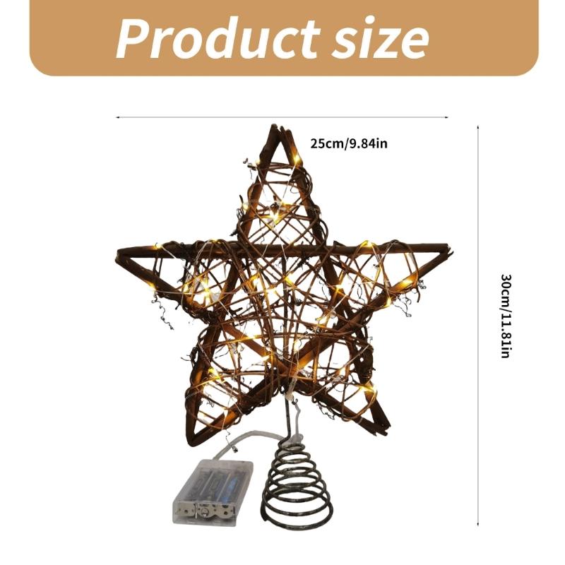 Beautiful Star Treetops Handmade Star with LED Lights Delicate Christmas Tree Toppers Decors