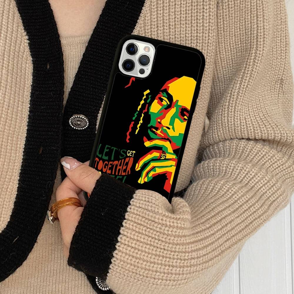 Singer B-Bob M-Marleys Phone Case For IPhone 16 Pro Max 15 14 Plus 14 13 12 11 17 PC+TPU Cases Back Cover