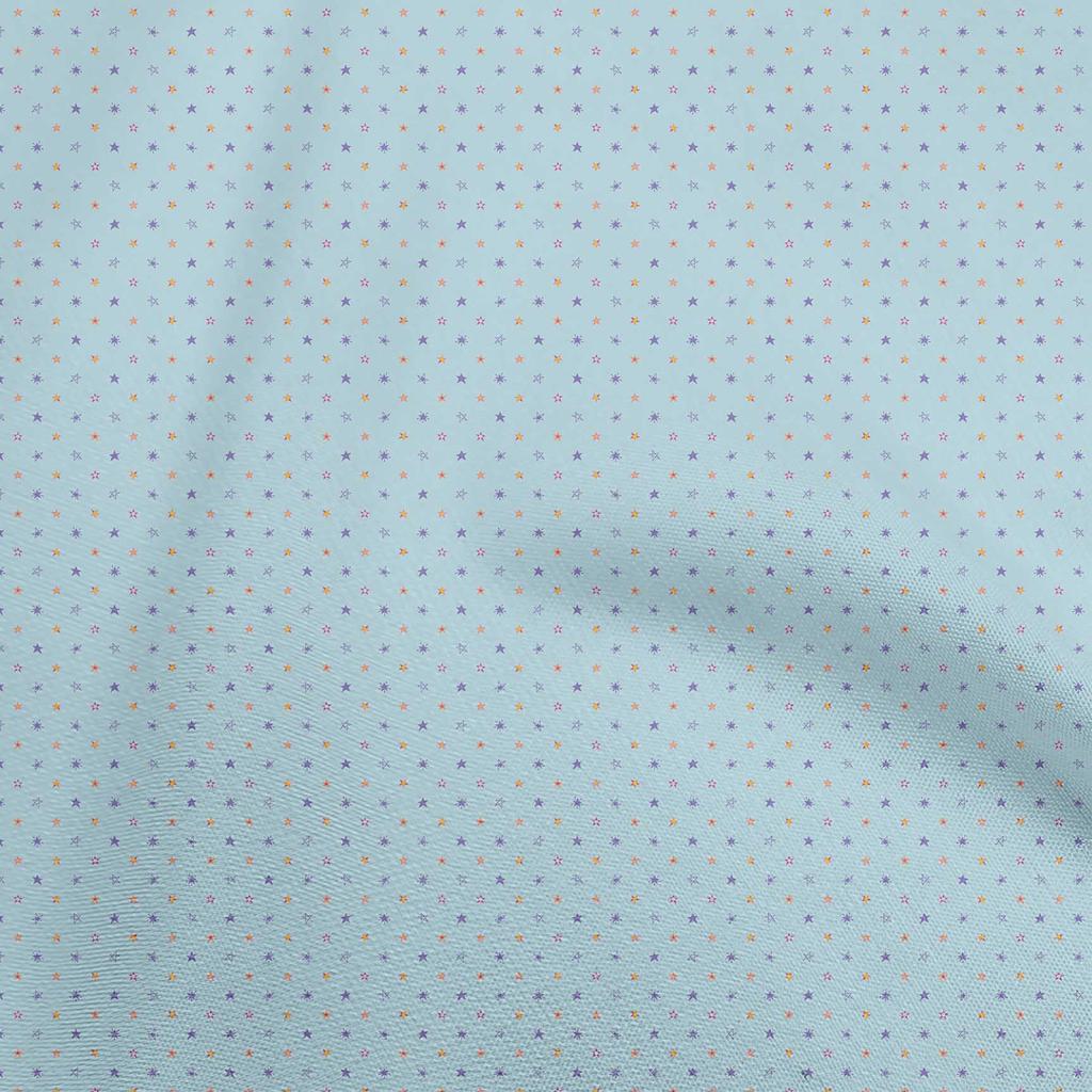 oneOone Cotton Flex Light Blue Fabric Stars Sewing Craft Projects Fabric Prints By Yard 40 Inch