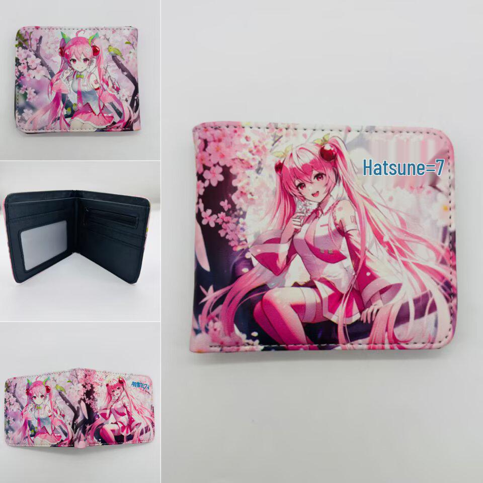 Hatsune Miku Anime Portemonnee & Kaarthouder - Heren & Dames Lederen Portemonnee met Geldclip.