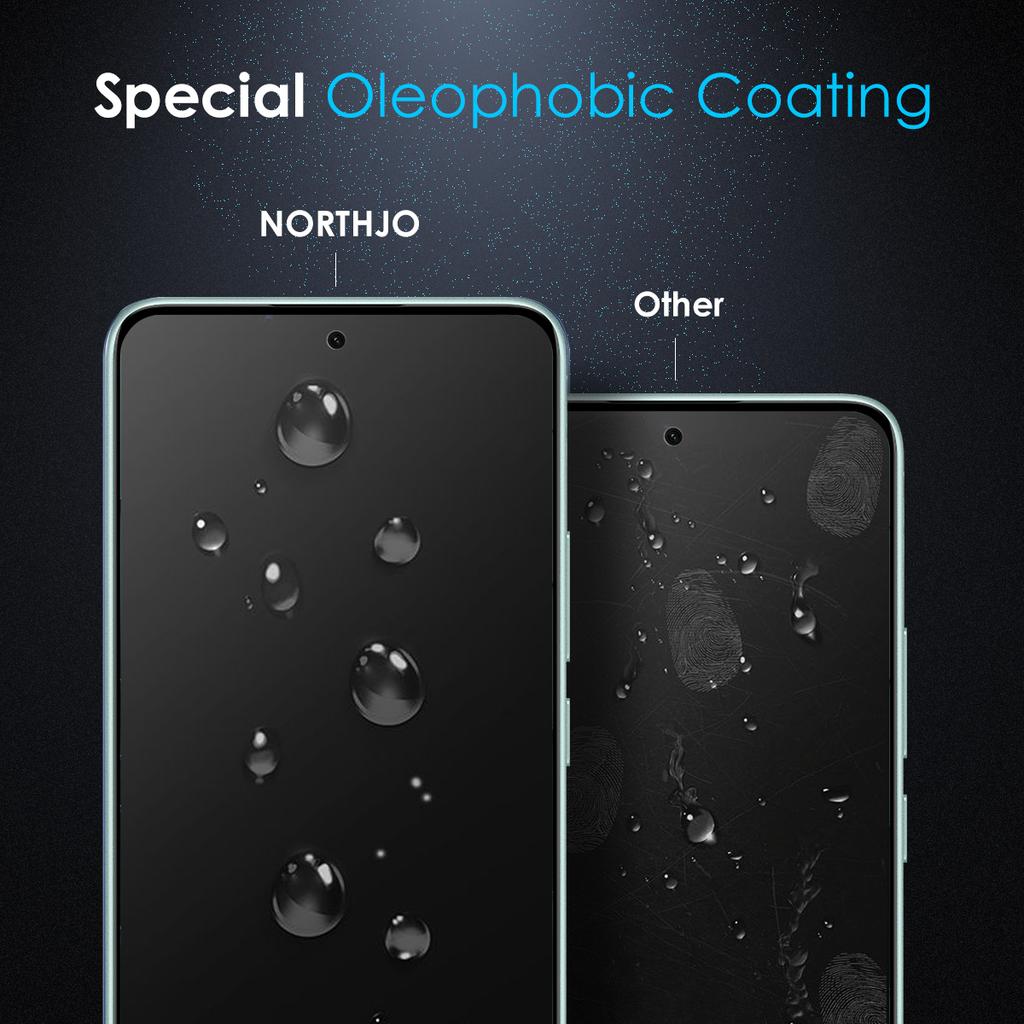 NORTHJO A+ For Xiaomi Redmi Note 14 5G/14 4G (163.25x76.55x8.16mm) Screen Protector High Aluminum-Silicon Film 0.3mm 2.5D,Black