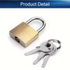 2/4pcs Brass Padlock, Keyed Different, 20mm Wide Brushed Finish Short Harden Shackle, Waterproof Rust-Proof Door Lock Short Beam