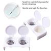 1pc Double Hole Nail Glitter Brush Cup with Lid, Stainless Steel Mesh Filter for Gel Polish Brush Cleaning, Portable Round Cup