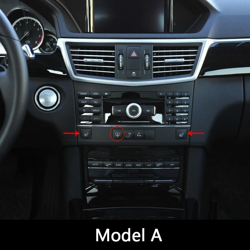 Car Center Console CD Panel Multimedia Buttons Cover Stickers For Mercedes Benz E Class W212 2010-13 Interior Accessories Decals