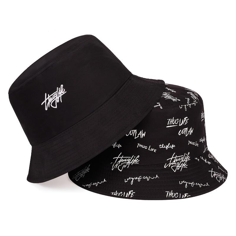 1Pc Summer Fashion Men's and Women's Outdoor Double sided Printed Sunshade Fisherman's Hat
