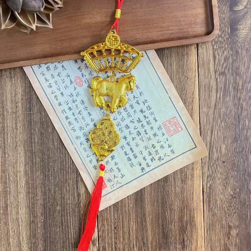 2026 New Year Lucky Decoration Year Of The Horse Wall Hanging Ornament Chinese Car Pendant Accessories Housewarming Gifts