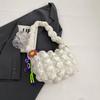 Ielgy Pleated Cloud Bag Trendy Bubble Dumpling Bag Quilted One-Shoulder Fashion Casual Underarm Bag