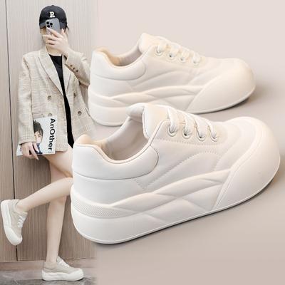 Br993 Neue Frühling und Sommer Dicke Sohle Erhöhte Lässige Damen Schuhe Koreanischer Stil Studenten Skateboard Schuhe Runde Zehenpartie Atmungsaktiv Streetstyle