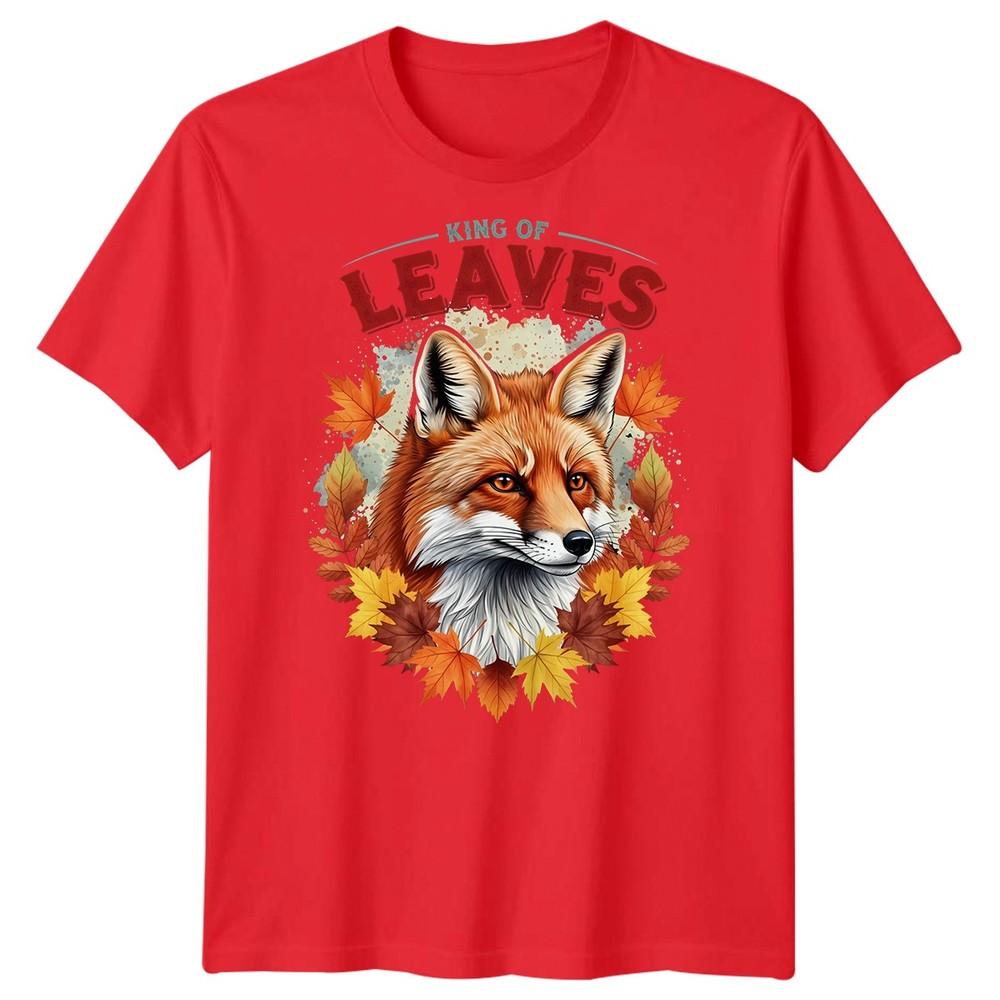 Re delle Foglie Volpe Foglie d'Autunno Stagioni T-Shirt Grafica Unisex