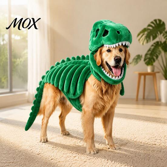 Dreidimensionales Dinosaurier-Rücken-Skelett-Haustierkostüm, Leuchtet im Dunkeln 3D-Kleidung, Halloween Bequemer Polyester-Anzug Dino-Outfit für Hunde