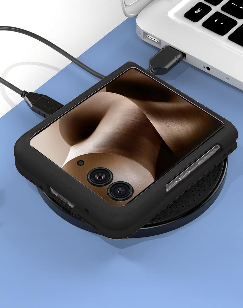 Hülle für Motorola Razr 70 Ultra / 60 Ultra, PC-Hülle, mit Glas, schwarz