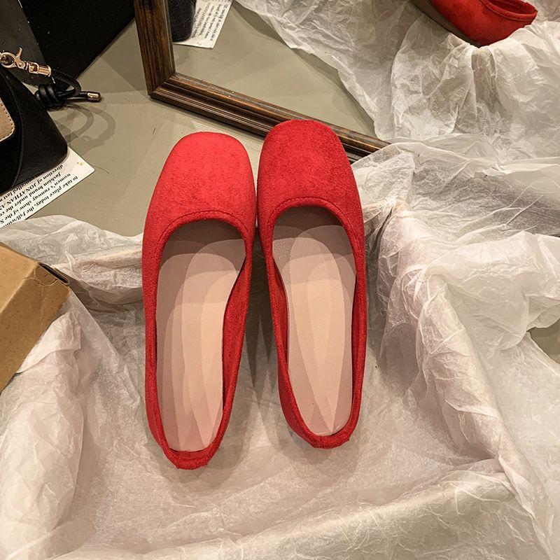 Nové jednoduché dámské boty, módní, všestranné, ležérní, pohodlné, čtvercové, s plochým dnem, mělké, s měkkou podrážkou, boty Doudou