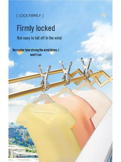 Stainless Steel Windproof Clothes Pins and Hangers Set for Drying and Sunning Quilts