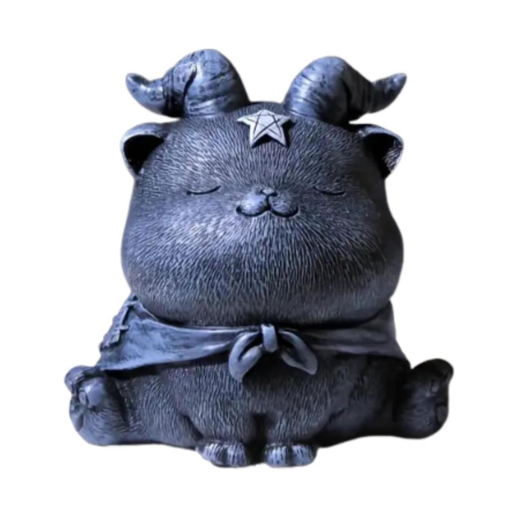 Cat Statue Collectibles Ornament Accessories Home Decor Resin Cat Tea Pet for Study Bookcase Office Cabinet Tearoom